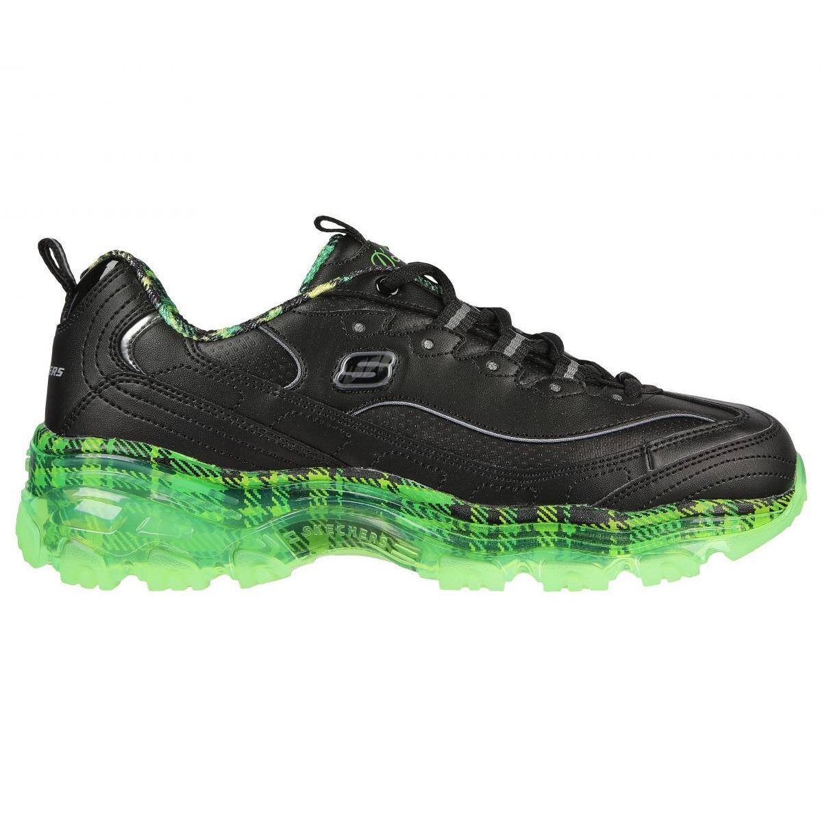 Skechers Women`s D`lites - Glam Rocker Sneaker Black/lime - 149508-BKLM Black /