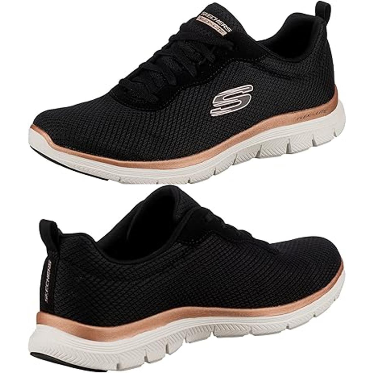 Skechers Women`s Flex Appeal 4.0 Sneaker US 9.5 Black/rose Gold - Black