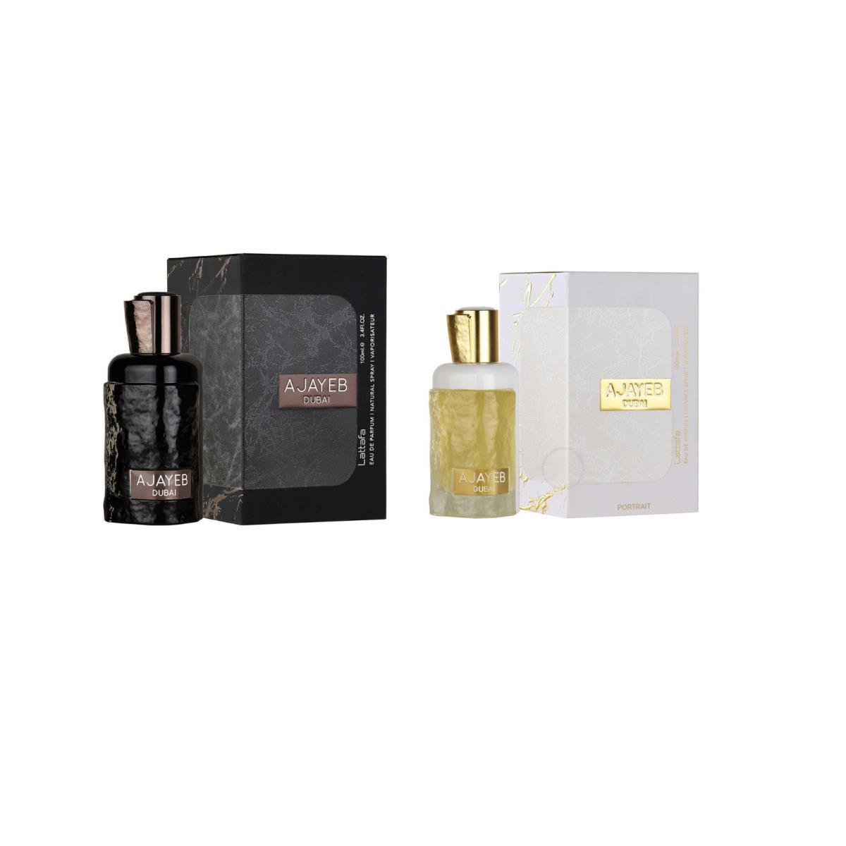 Lattafa Ajayeb Unisex Edp Gift Set Dubai + Dubai Potrait 3.4 Oz