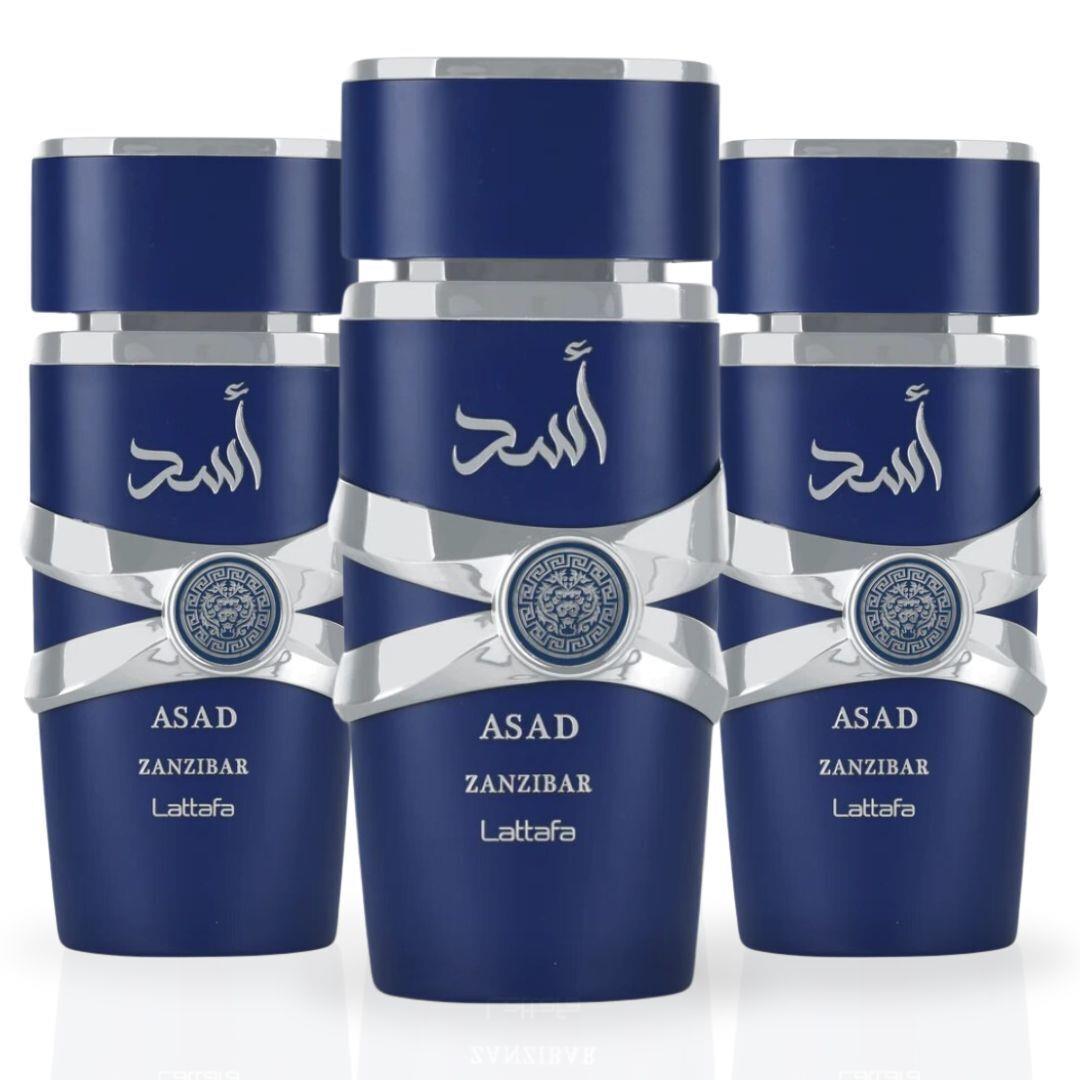 Asad Zanzibar Edp Spray 100ML 3.4OZ by Lattafa Pack of 3