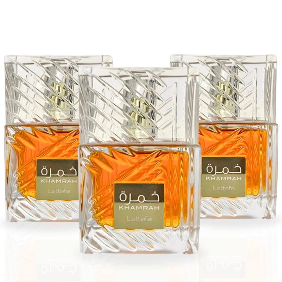 Khamrah Edp Spray 100ml 3.4oz by Lattafa Pack of 3