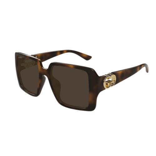 Gucci GG1692S 002 Havana/brown Oversized Square Women`s Sunglasses