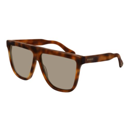 Gucci GG0582S 003 Havana/brown Square Flat Top Men`s Sunglasses