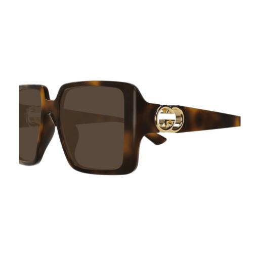 Gucci GG1692SA 002 Havana/brown Oversized Square Women`s Sunglasses