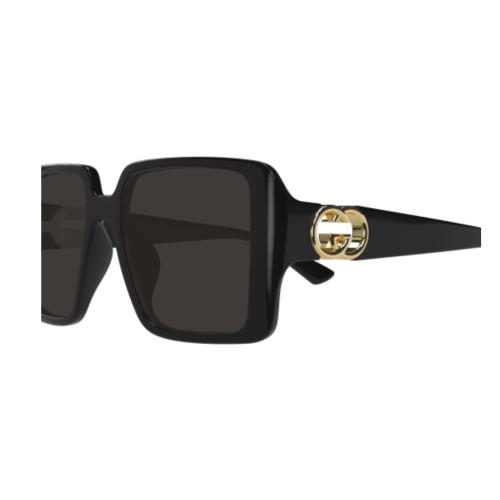 Gucci GG1692S 001 Black/grey Oversized Square Women`s Sunglasses