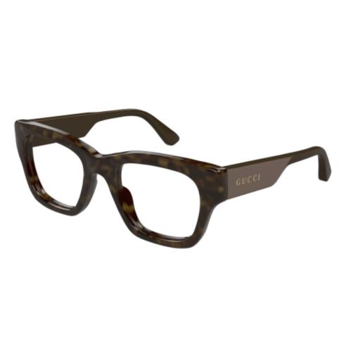 Gucci GG1669O 008 Havana/brown Square Men`s Eyeglasses