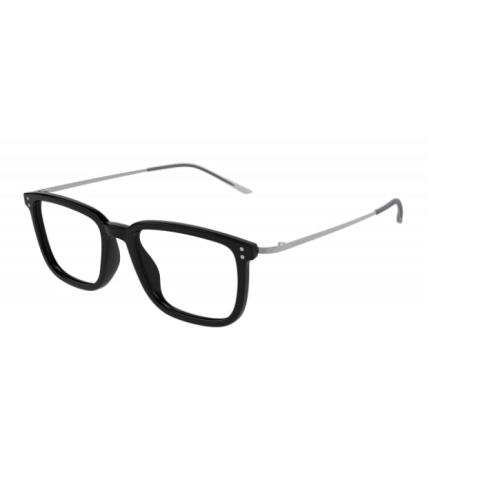 Gucci GG1709O 005 Black/silver Rectangle Men`s Eyeglasses - Frame: Black/Silver, Lens: Clear