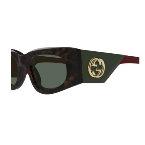 Gucci GG1663S 001 Black/havana/grey Square Women`s Sunglasses