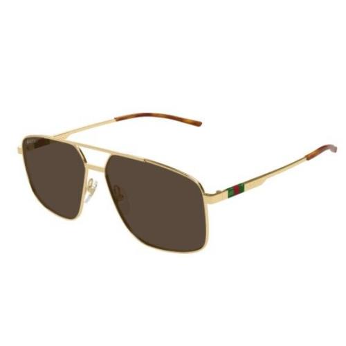 Gucci GG1676S 002 Gold/brown Square Men`s Sunglasses