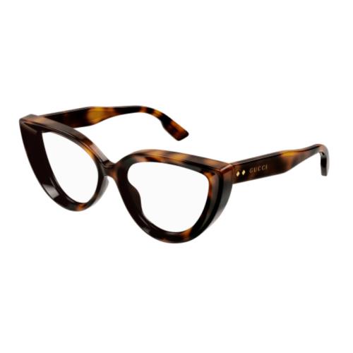 Gucci GG1530O 002 Havana Narrow Cat Eye Women`s Eyeglasses