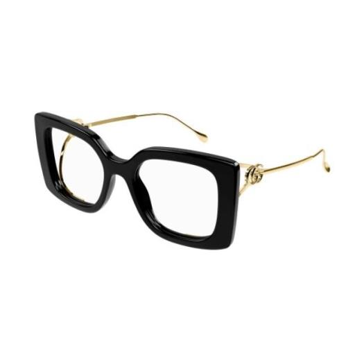 Gucci GG1567O 001 Black Oversize Square Women`s Eyeglasses