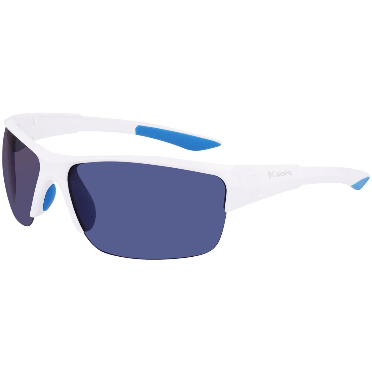 Columbia Wingard Polarized Men`s Semi-rimless Rectangle Wrap Sunglasses - C558SP Shiny White/Blue (101)