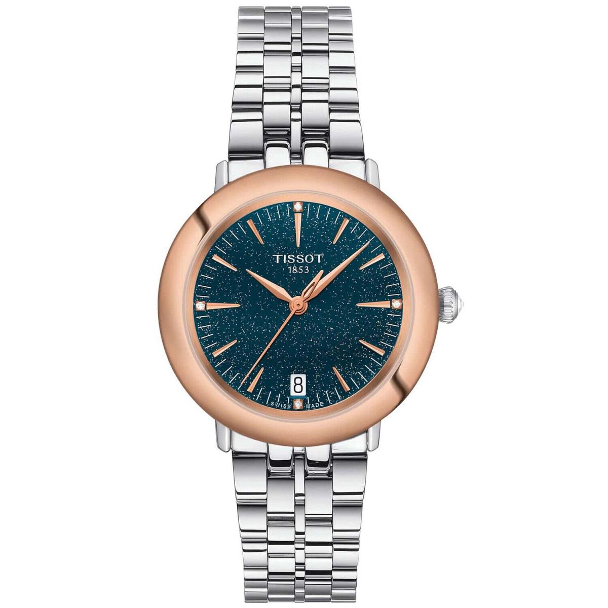 Tissot Women`s T-gold Glendora Blue Dial Watch - T9292104104600