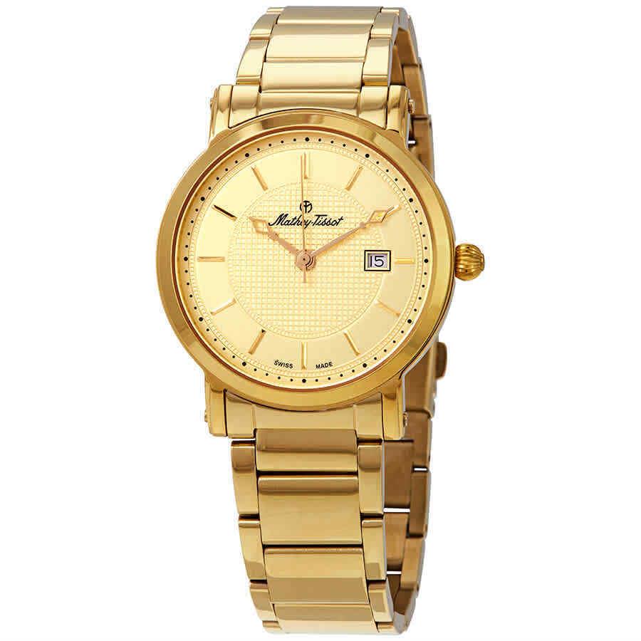 Mathey-tissot City Gold Dial Yellow Gold Pvd Men`s Watch H611251MPDI