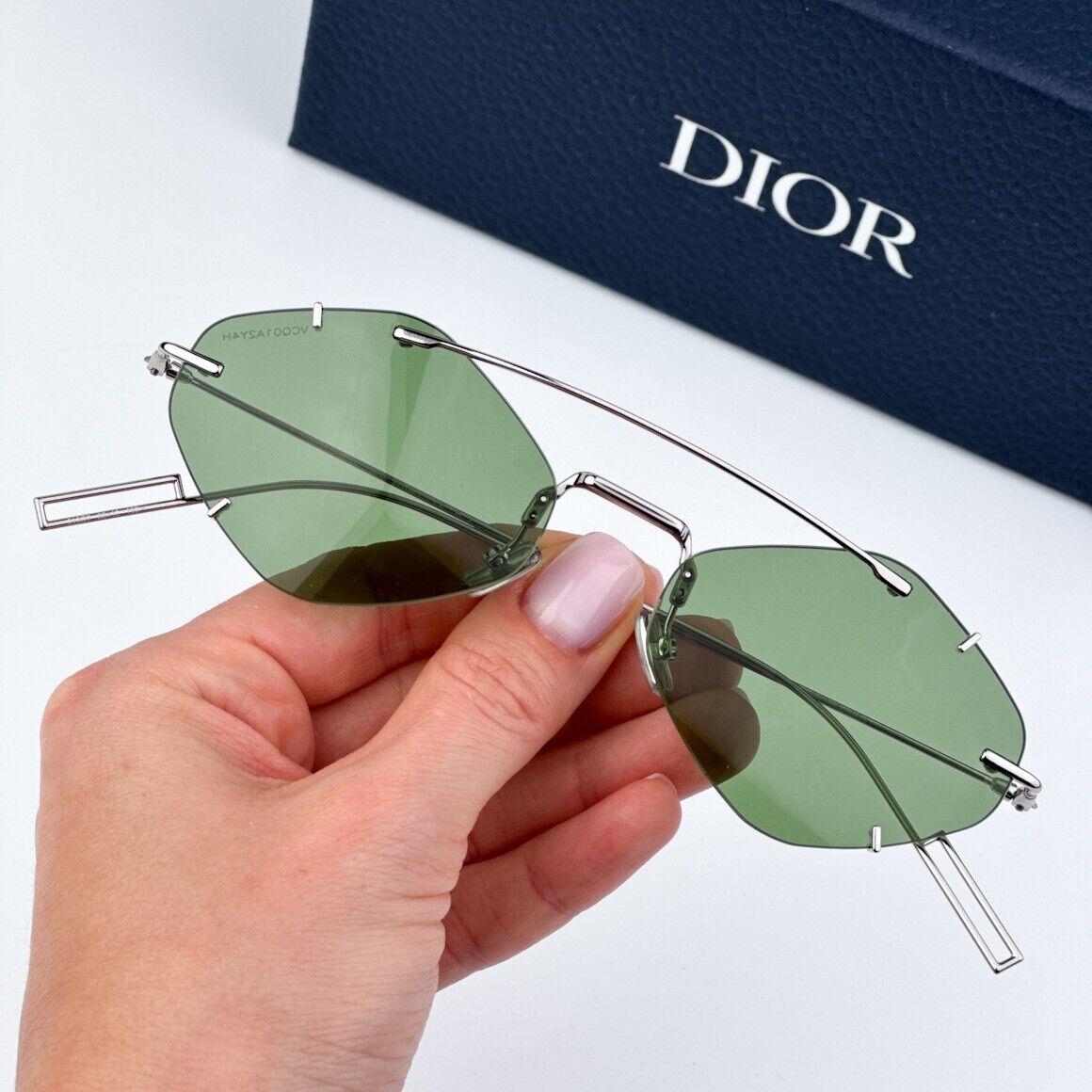 Dior Inclusion 1007 Silver Green Geometric Unisex Sunglasses