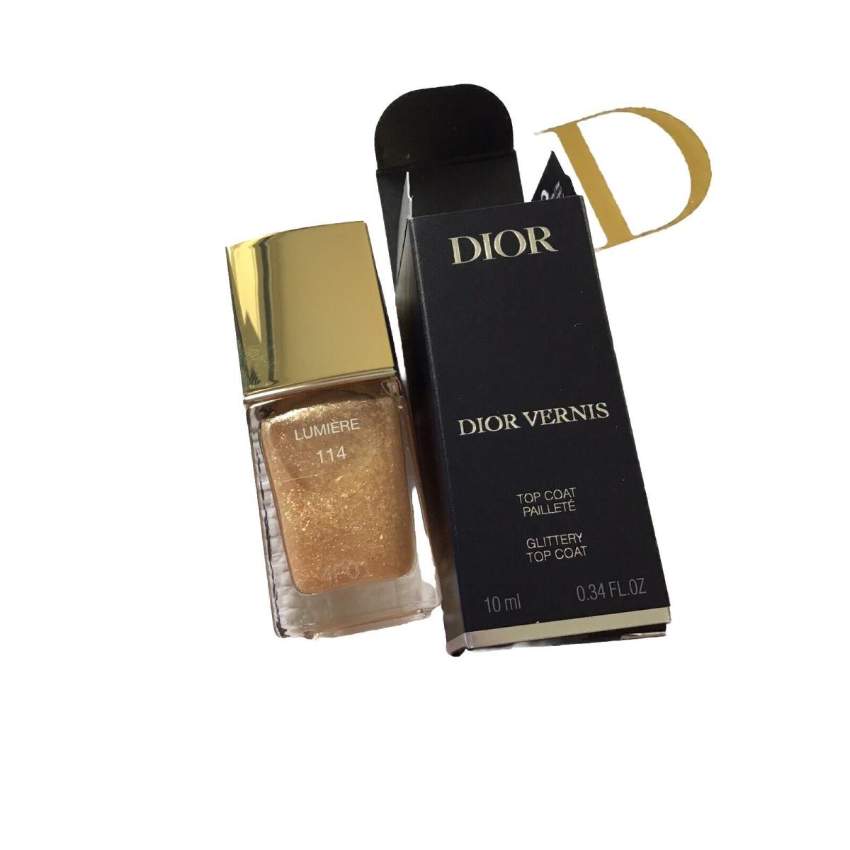 Dior Vernis Limited Holiday Nail Glittery Top Coat Lumiere 114