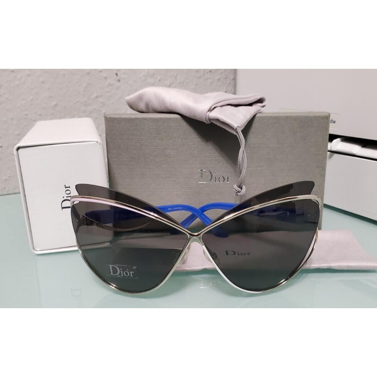 Christian Dior Audacieuse1 Blue/palladium / White Black Cat-eye Women Sunglass