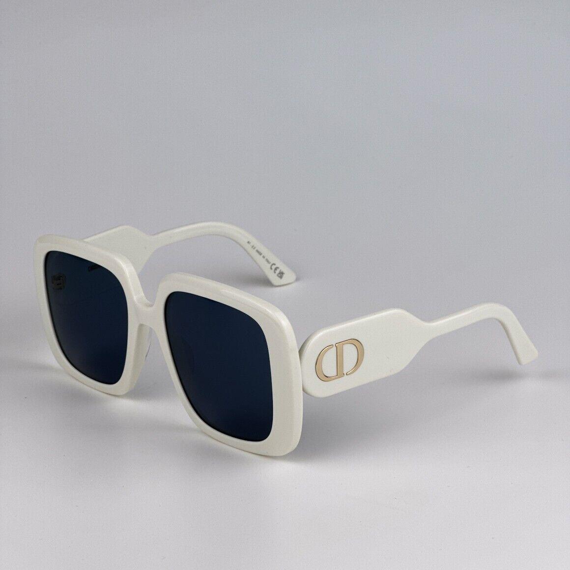 Dior Diorbobby S2U 95B0 White Ivory Blue Unisex Square Sunglasses