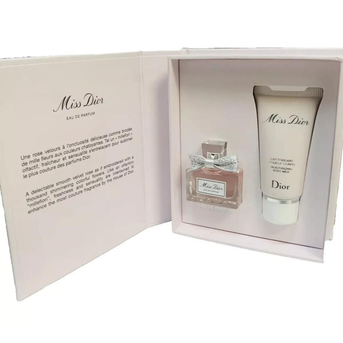 Miss Dior Travel Gift Set Eau De Parfum 5ml Moisturizing Body Milk 20ml