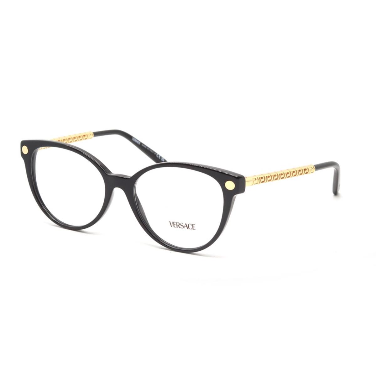 Versace Rx-able Round Eyeglasses Mod. 3353 GB1 54-16 140 Black Gold Frames