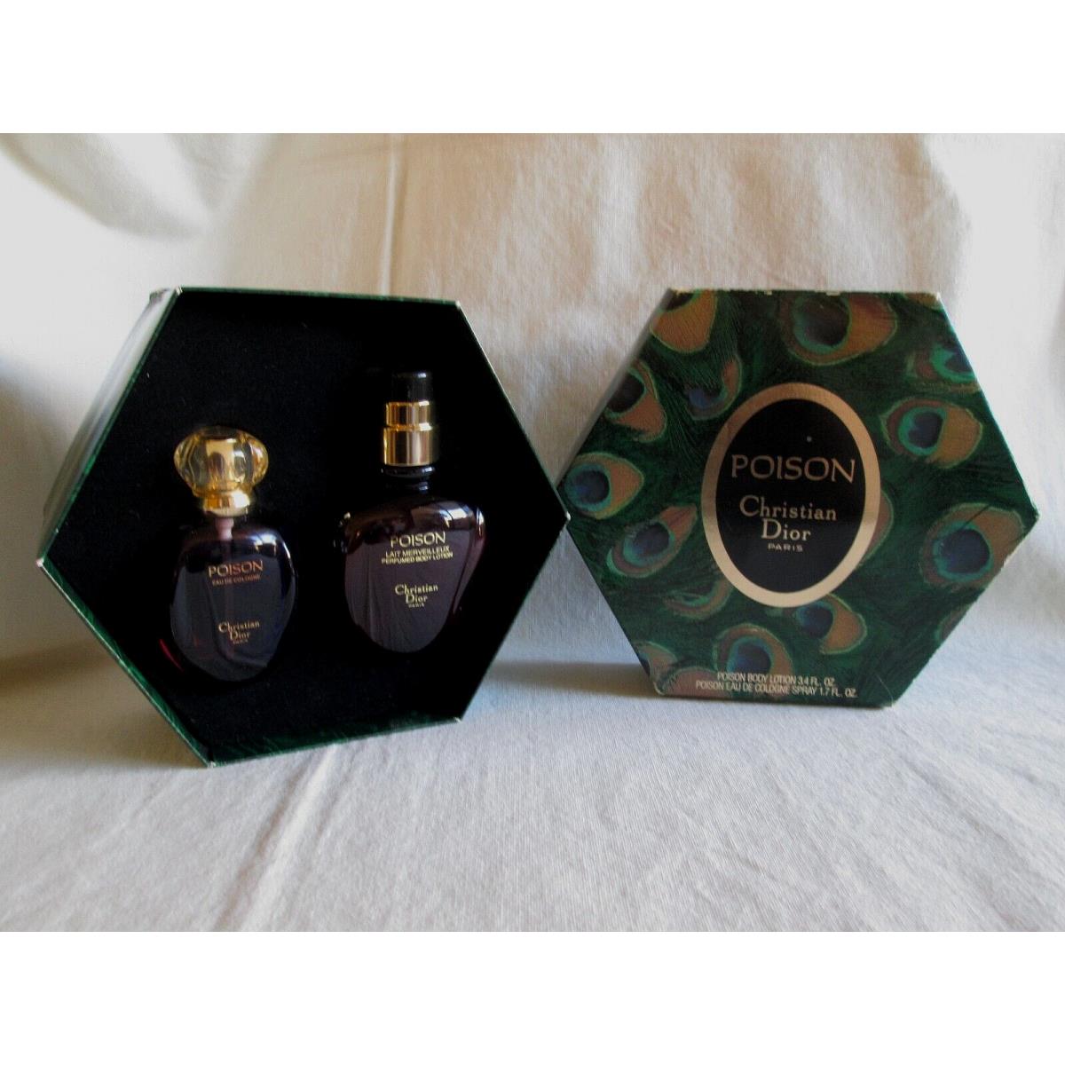 Dior Poison Set Vintage Eau de Cologne Spray 1.7 oz Body Lotion 3.4 oz