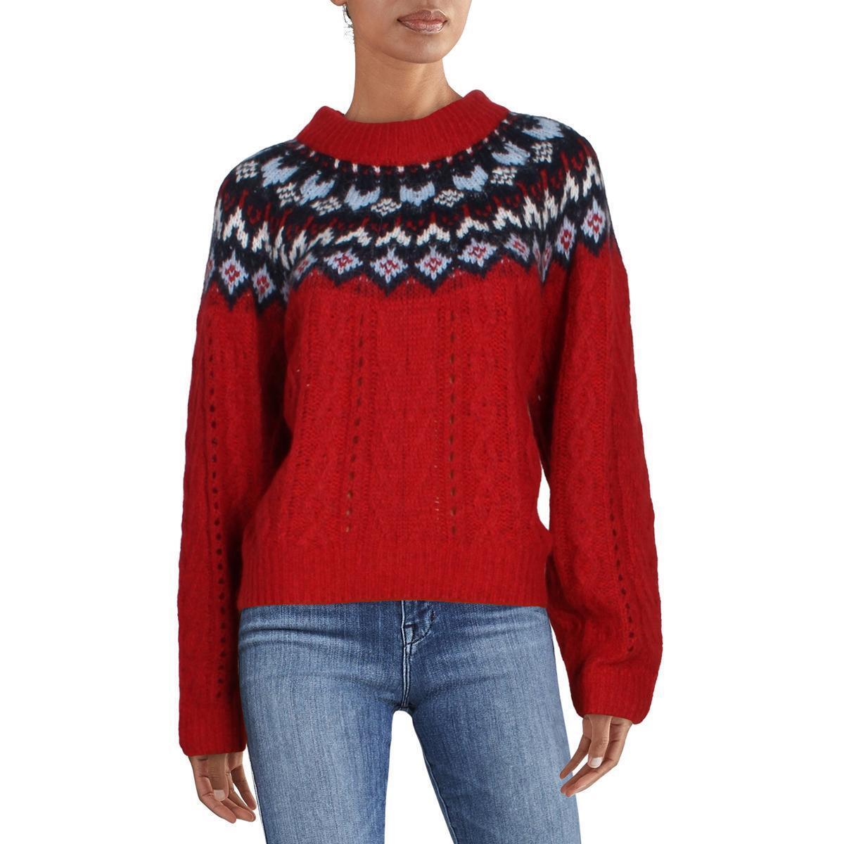 Rag Bone Womens Willow Fairisle Wool Blend Printed Pullover Sweater Bhfo 0628