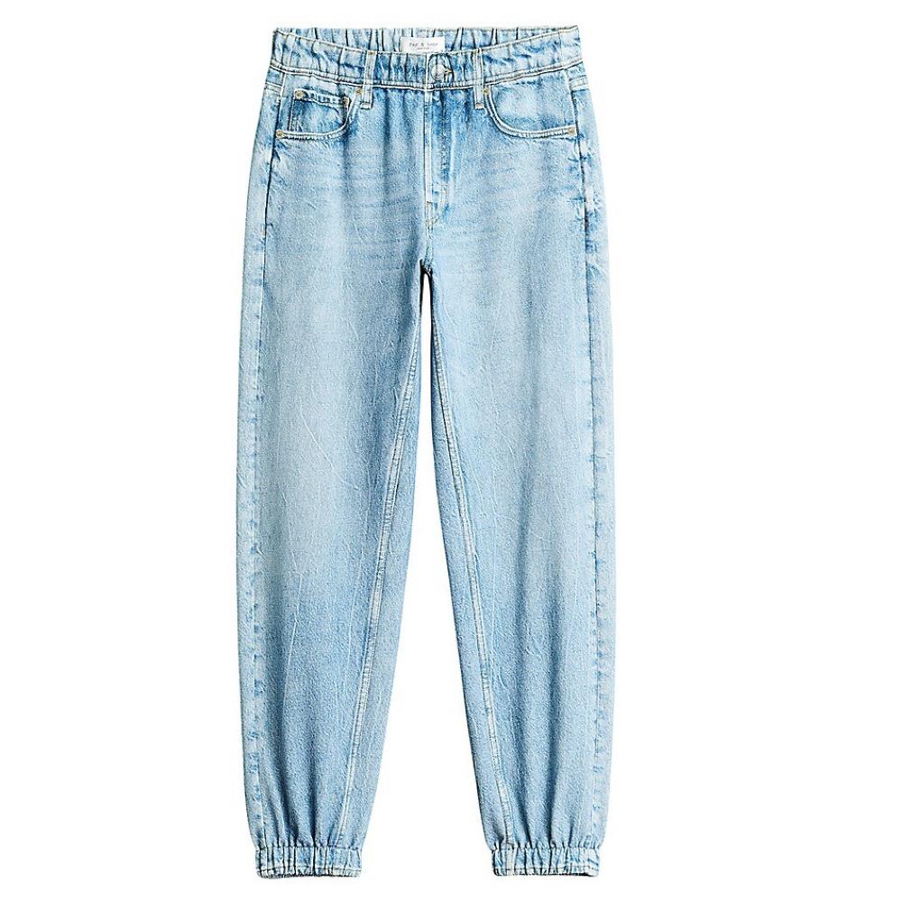 Rag Bone Women Miramar Elastic Waist Cotton Denim Jogger Pull On Kacy Jeans