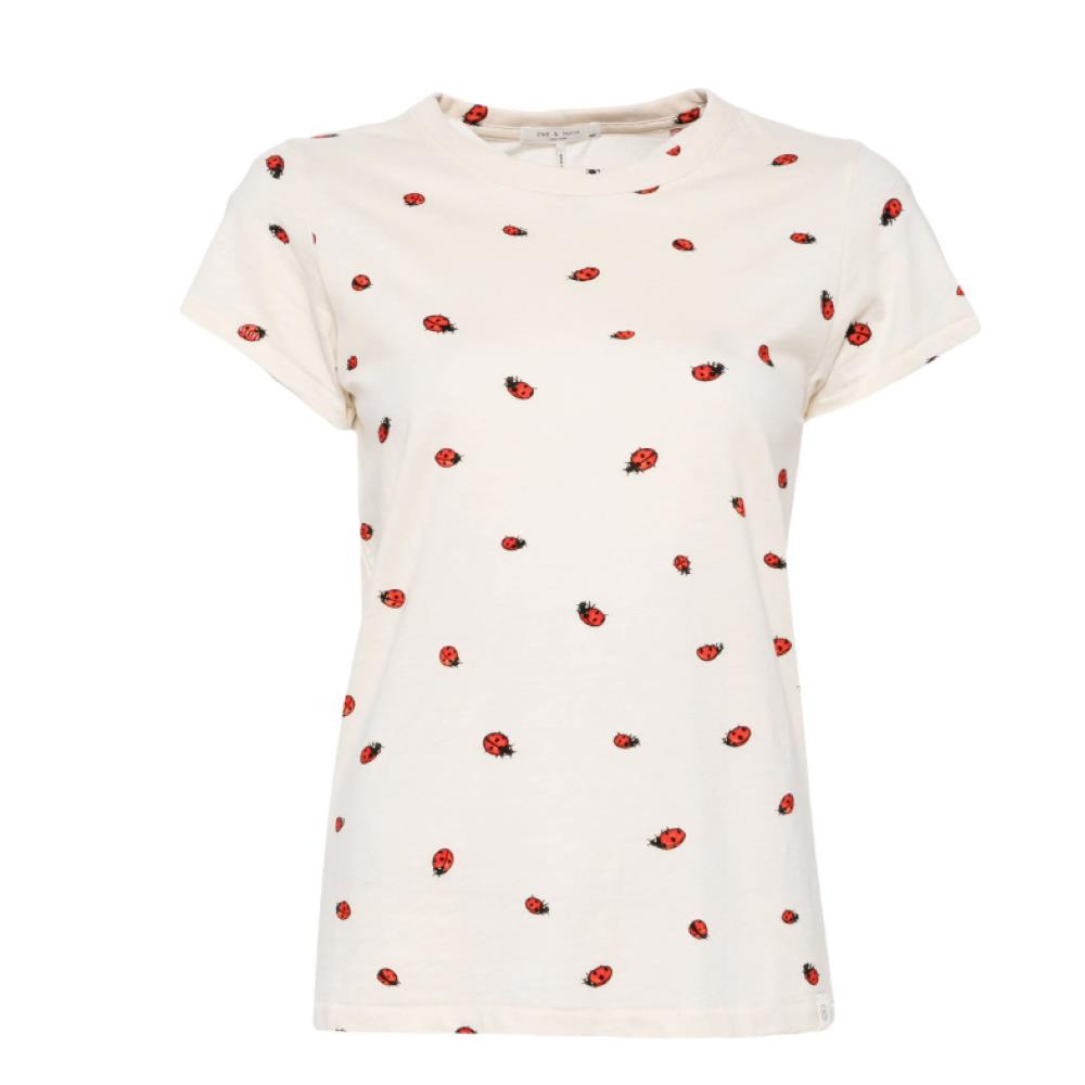 Rag Bone Womens All Over Ladybug Short Sleeve Crew Neck Cotton Tee