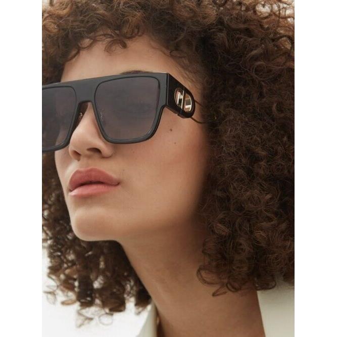 Dior 30MONTAIGNE S3U 12A1 Black Grey Gradient Square Oversized Sunglasses