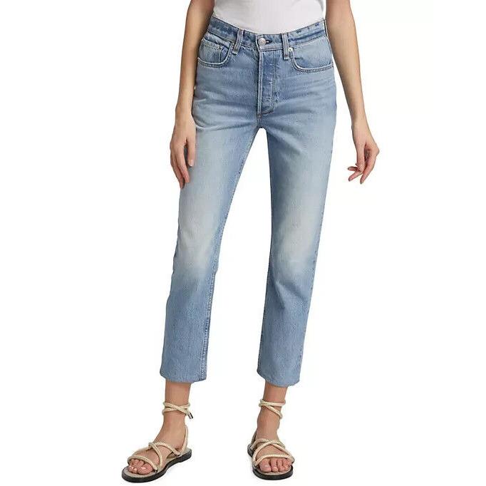 Nwt- Rag Bone `nina` High-rise Ankle Cigarette Jeans Tulip - Size 24