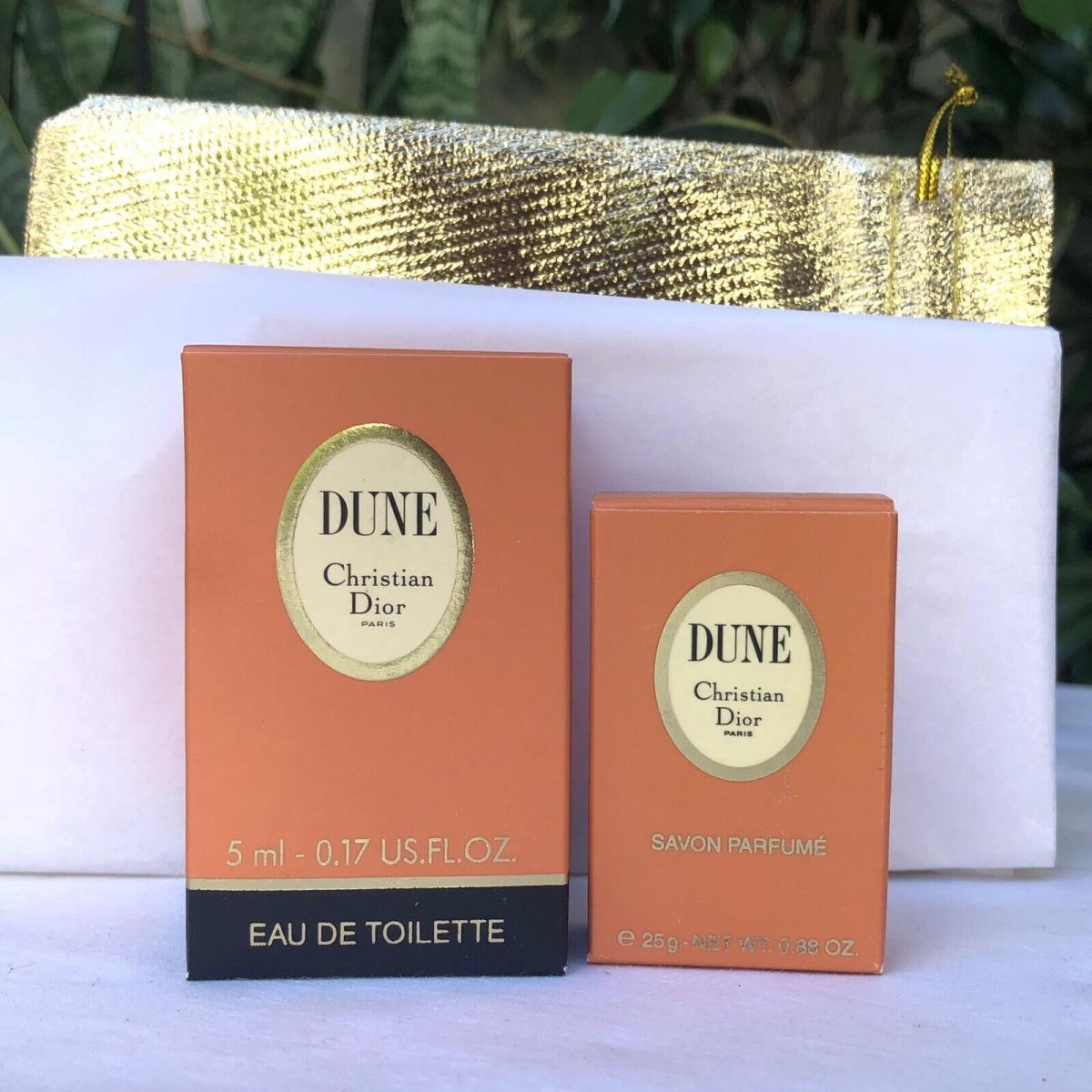 Vintage Dune Christian Dior Edt 5ml Mini Perfume + Mini Soap Gift Set