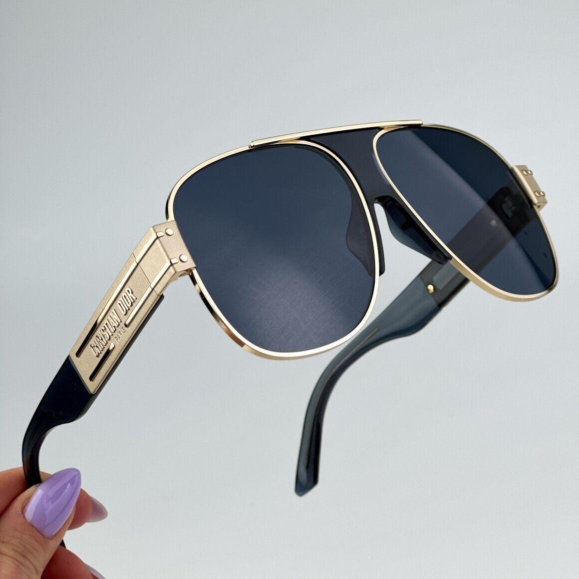 Dior Diorsignature A3U B0B0 Gold Blue Unisex Aviator Sunglasses