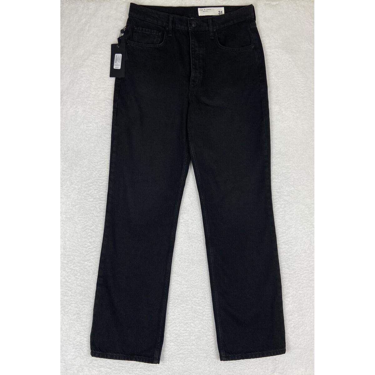 Rag Bone Alex High Rise Straight Denim Jeans Pants Black Size 31X31