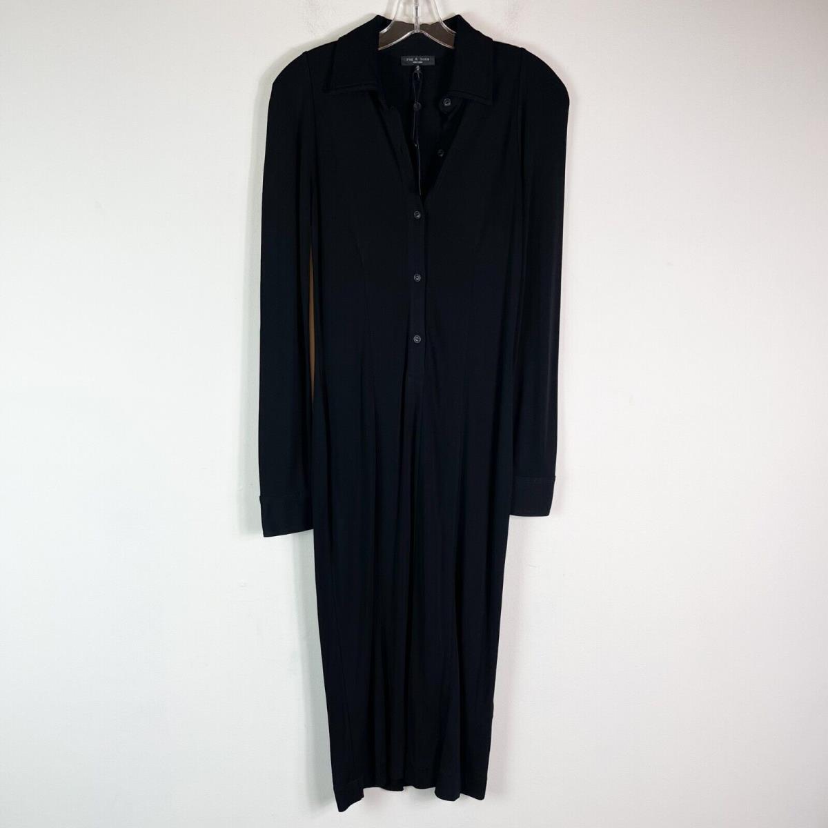 Rag Bone Women`s Sabeen Sheath Shirtdress Black Size M