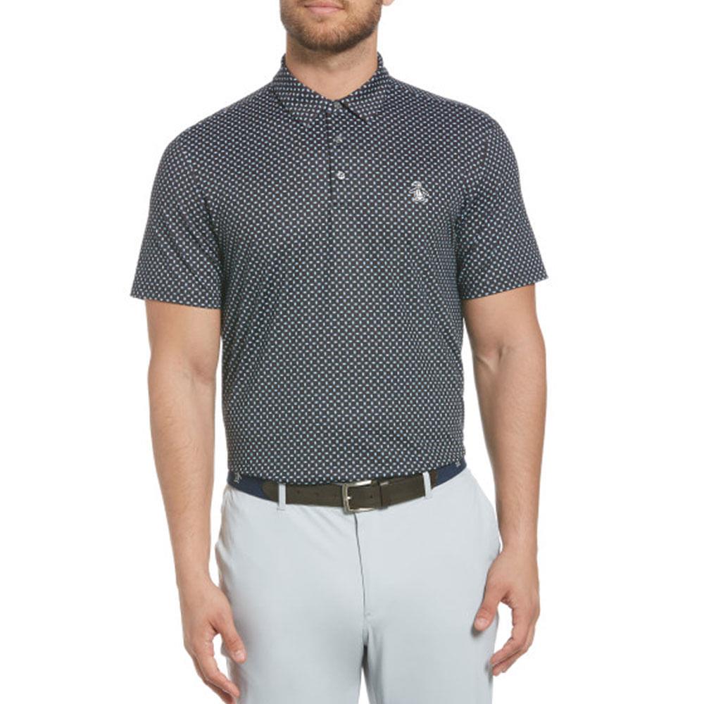 Men`s Penguin Micro Geo Allover Print Golf Polo