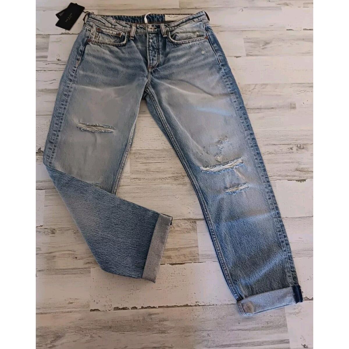 Womens Rag Bone York Jeans Size 26 Midrise Boyfriend Rosa Cuffed