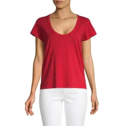 Rag Bone The Vee Tee In Red Maple Size: Xx-small