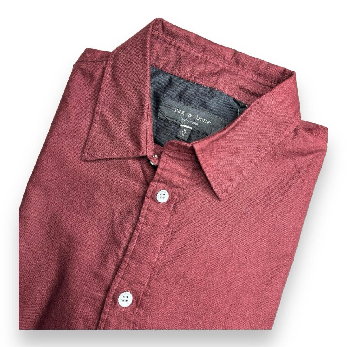 Rag Bone Fit 2 Engineered Cotton Oxford Shirt - Merlot - Men s Medium