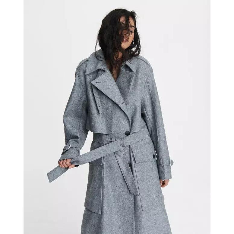 995 Rag Bone Jonah Trench In Grey Size: Medium