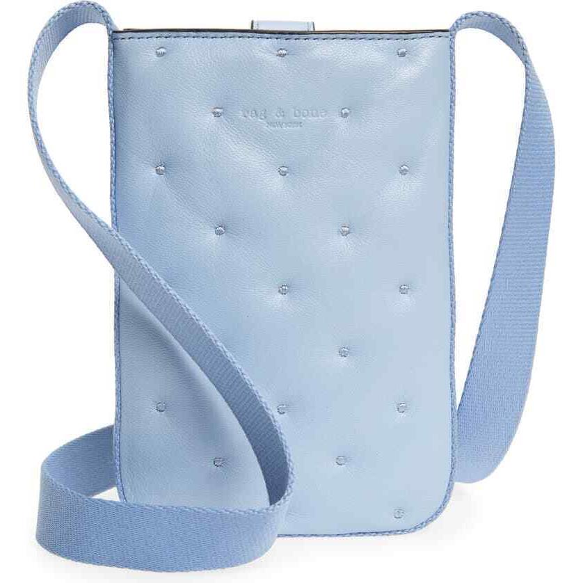 Rag Bone Phone Pouch Riser Pale Blue Leather Crossbody Case Retail