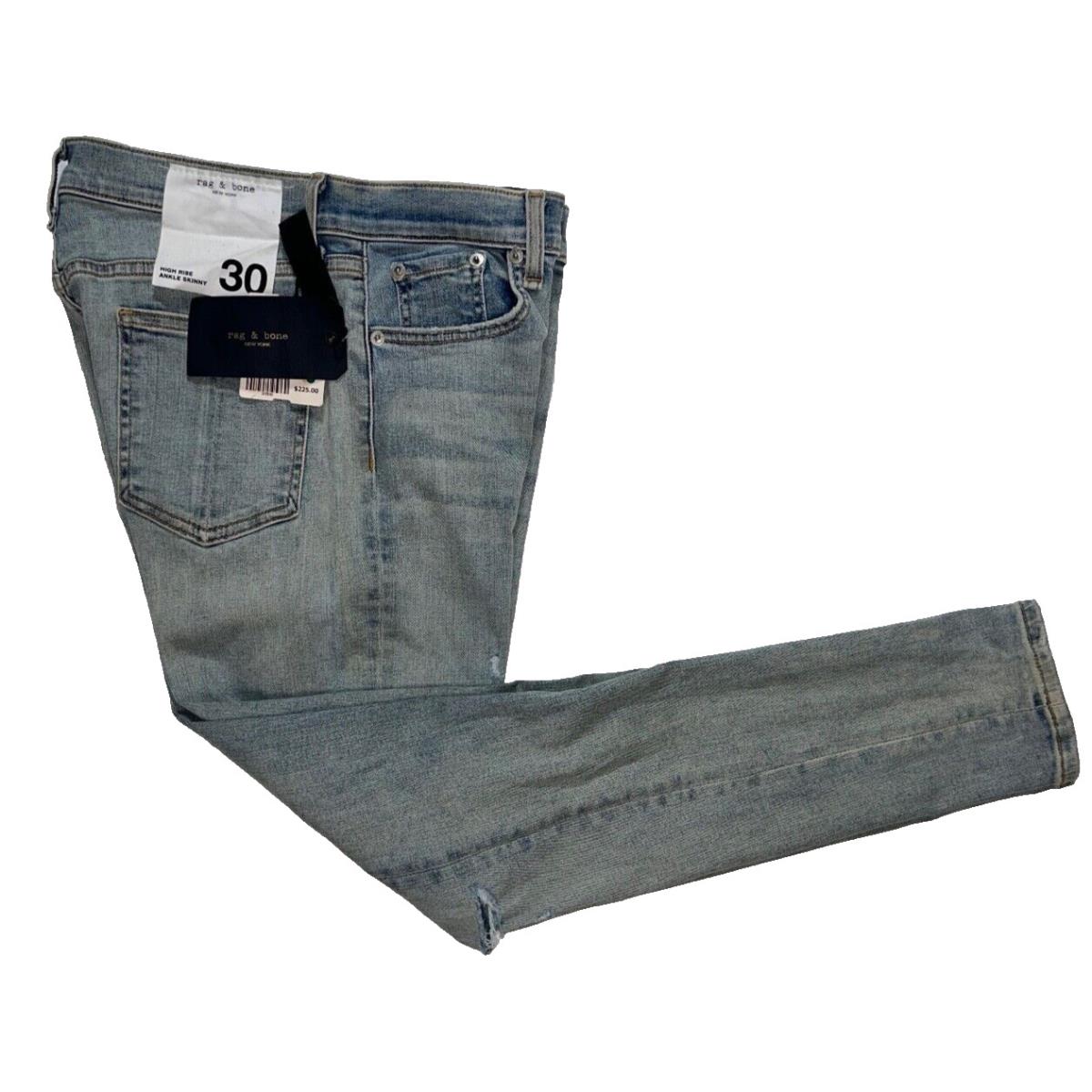 Rag Bone Women`s High Rise Ankle Skinny Blue Jeans Size 30R