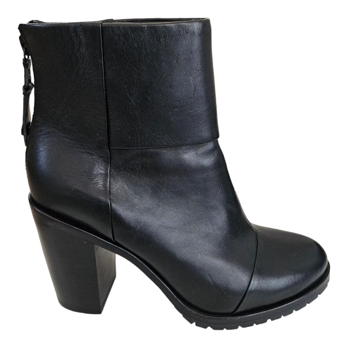 Rag Bone Newbury 2.0 Black Leather Bootie Women`s Size 7 / 37