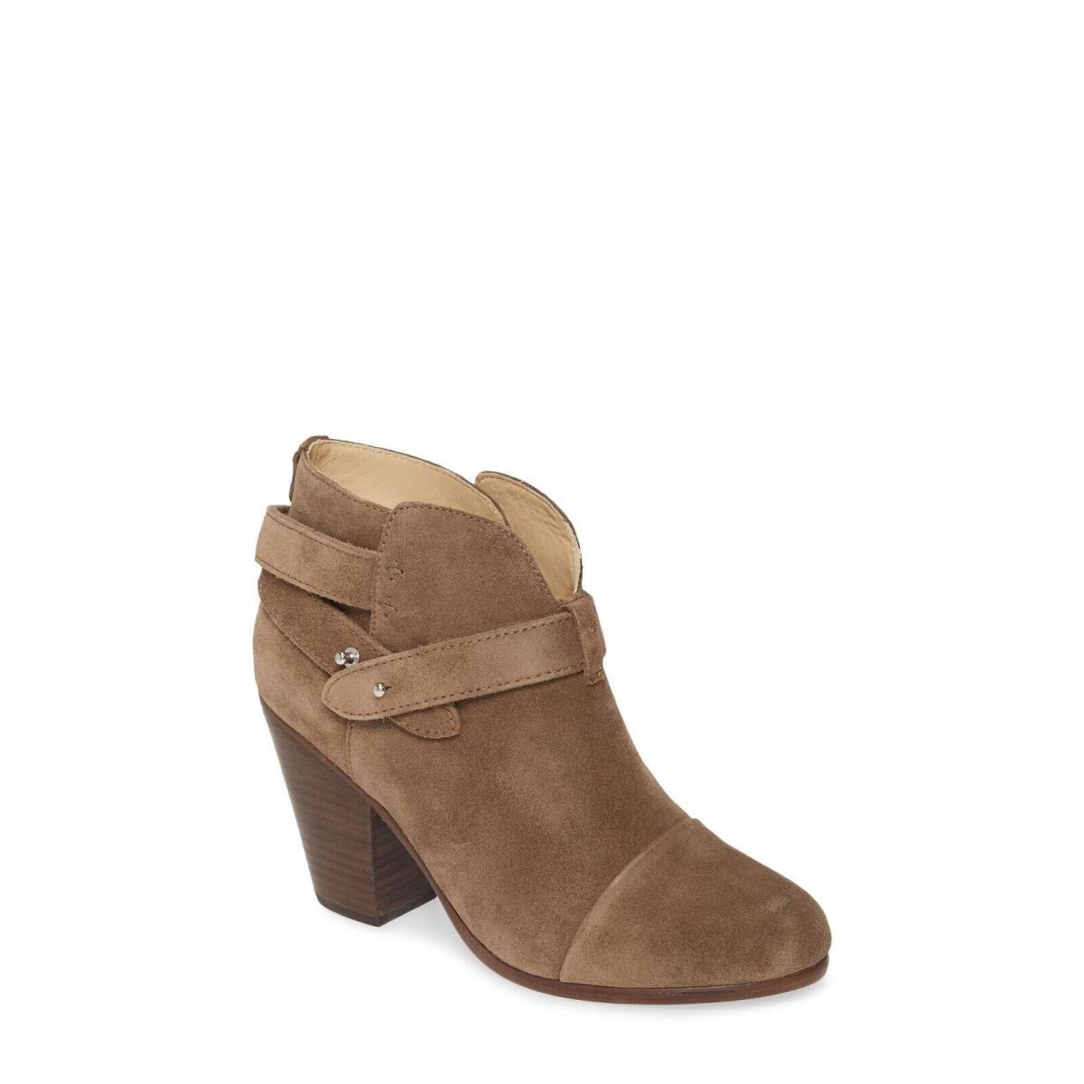 Rag Bone Womens Harrow Suede Stacked Ankle Boots Taupe Suede Eur 40 US 10