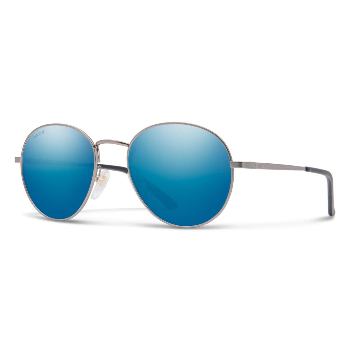 Smith Prep Matte Gunmetal Polarized Blue Mirror 53 mm Unisex Sunglasses