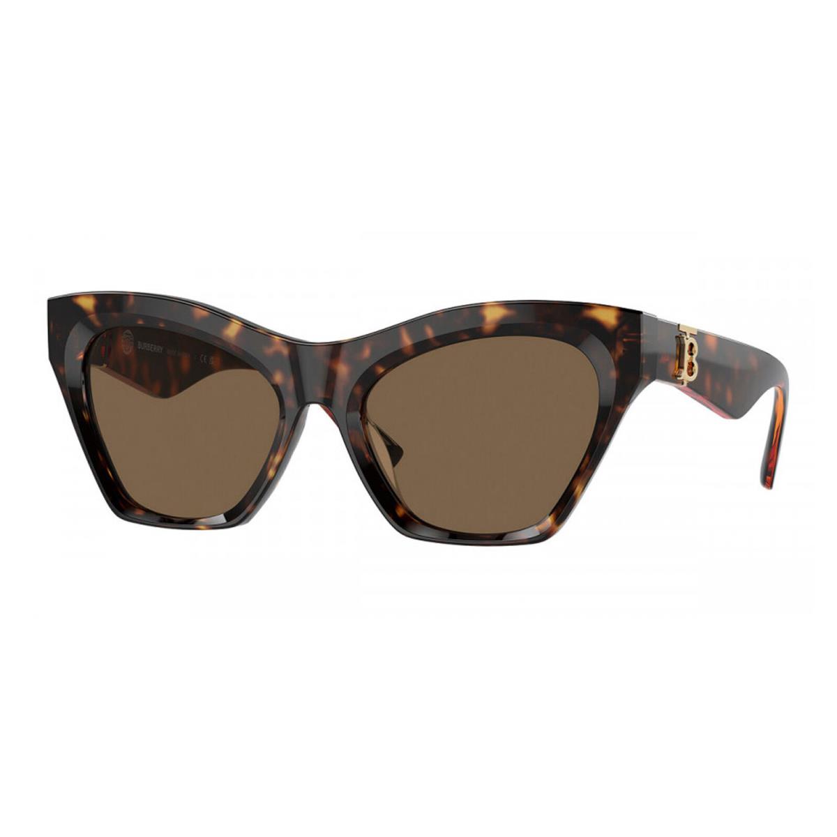 Burberry Women`s Geometric Chunky Cat Eye Sunglasses BE4420U - Made in Italy Dark Havana/Brown (300273-55)