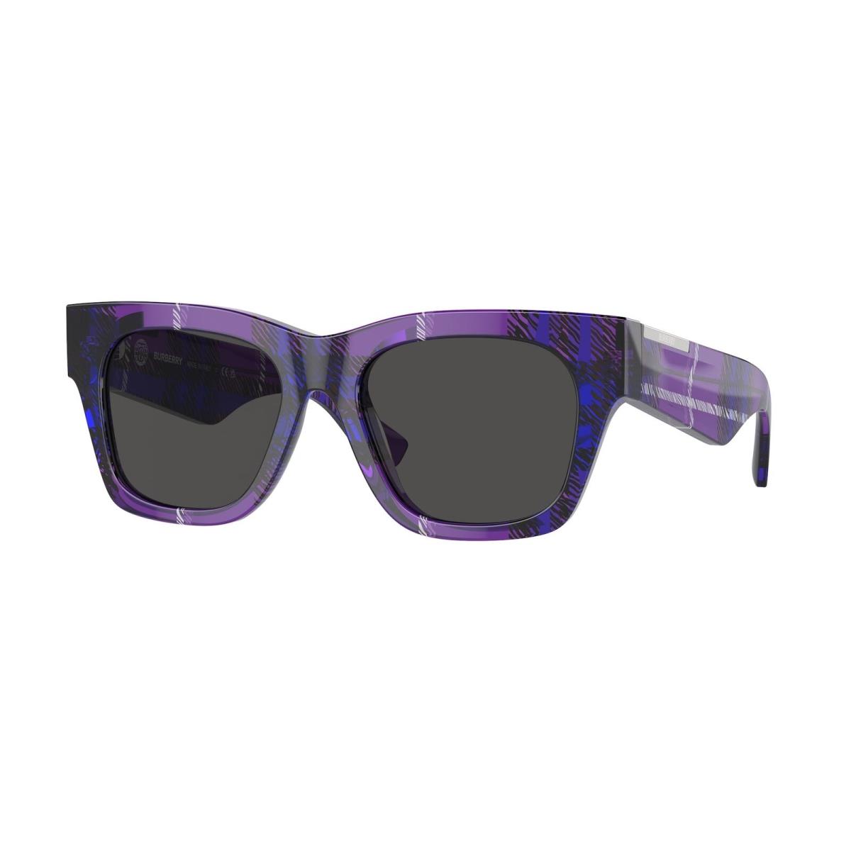 Burberry BE4424 411387 Check Violet Dark Grey 52 mm Women`s Sunglasses