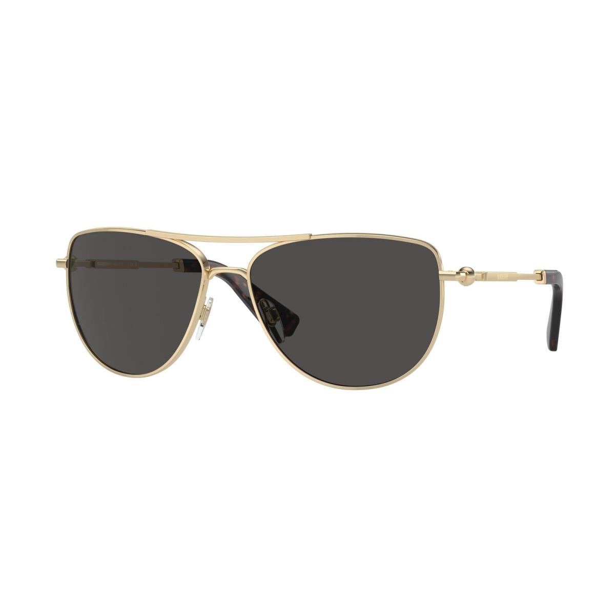 Burberry BE3149 110987 Light Gold Dark Grey 60 mm Women`s Sunglasses