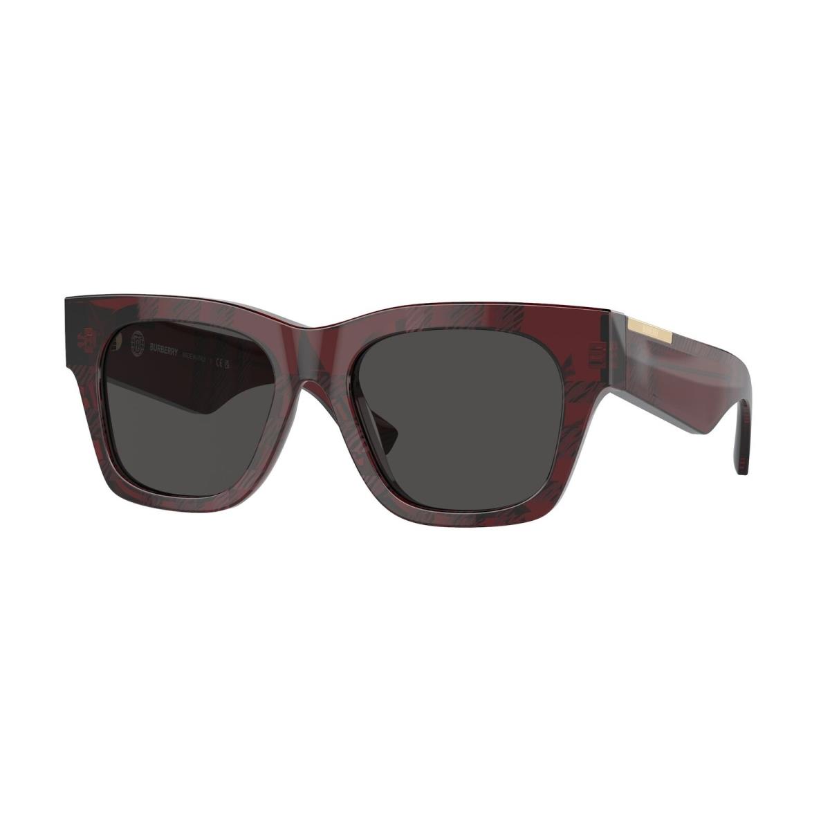 Burberry BE4424 411587 Check Red Dark Grey 52 mm Women`s Sunglasses