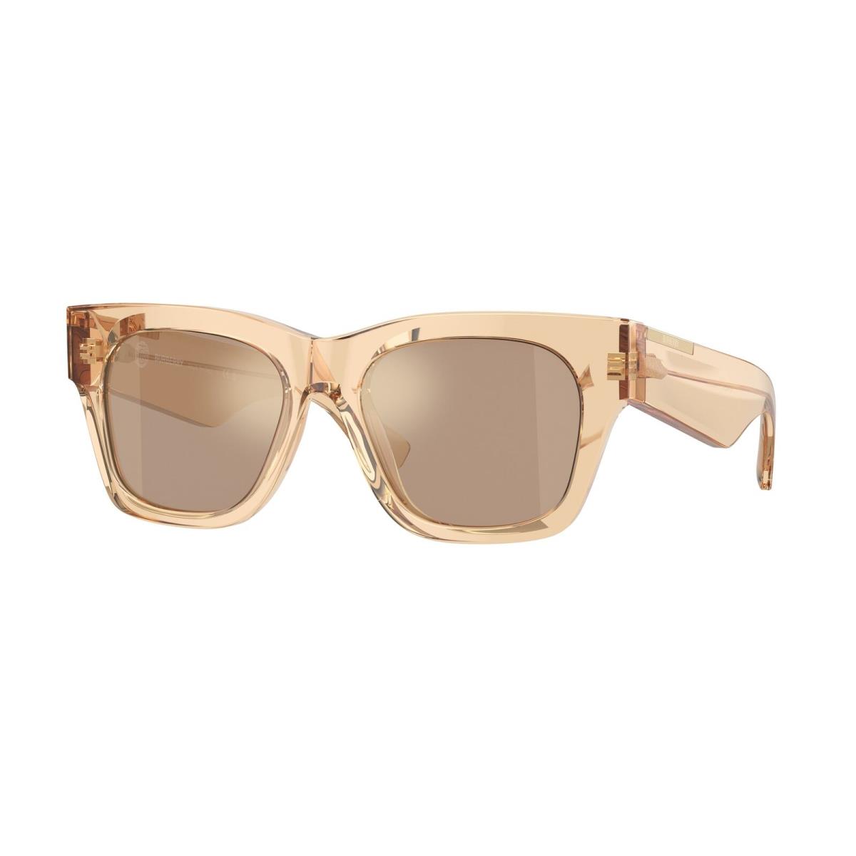 Burberry BE4424 40635A Brown Light Brown Mirror Gold 52 mm Women`s Sunglasses