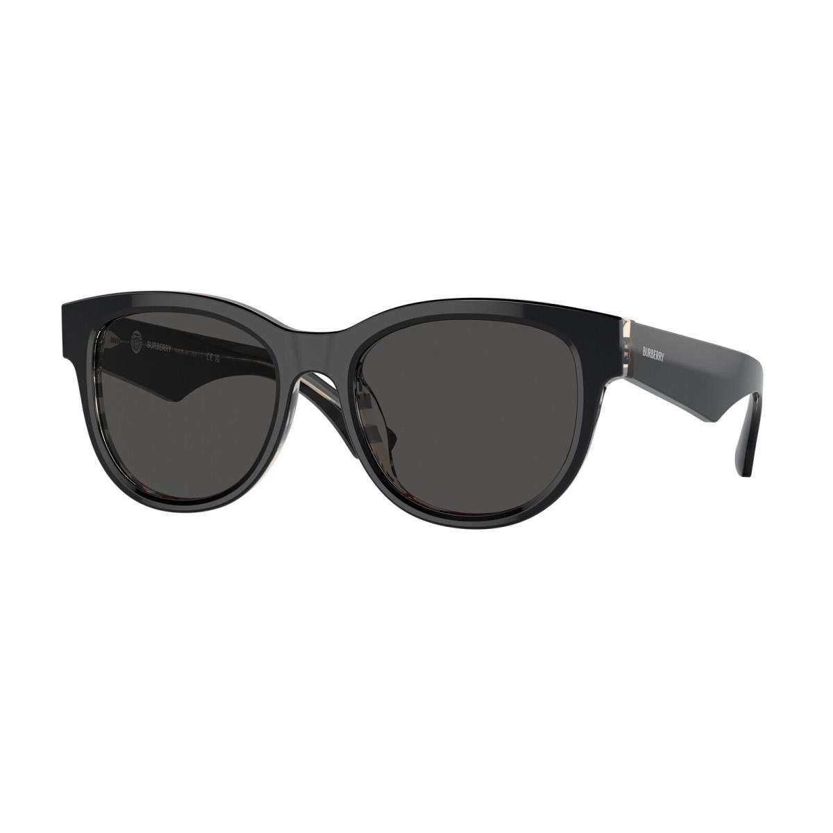 Burberry BE4432U 412187 Top Black On Vintage Check Grey 54 mm Women`s Sunglasses